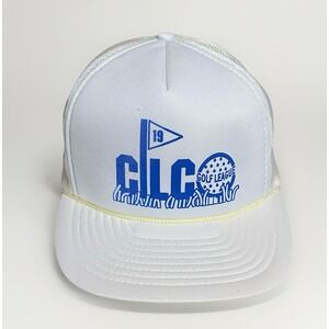 Vintage 1990s CLC 19 Golf League Mesh Snapback Trucker Hat Y2K 90s Style Dad Hat